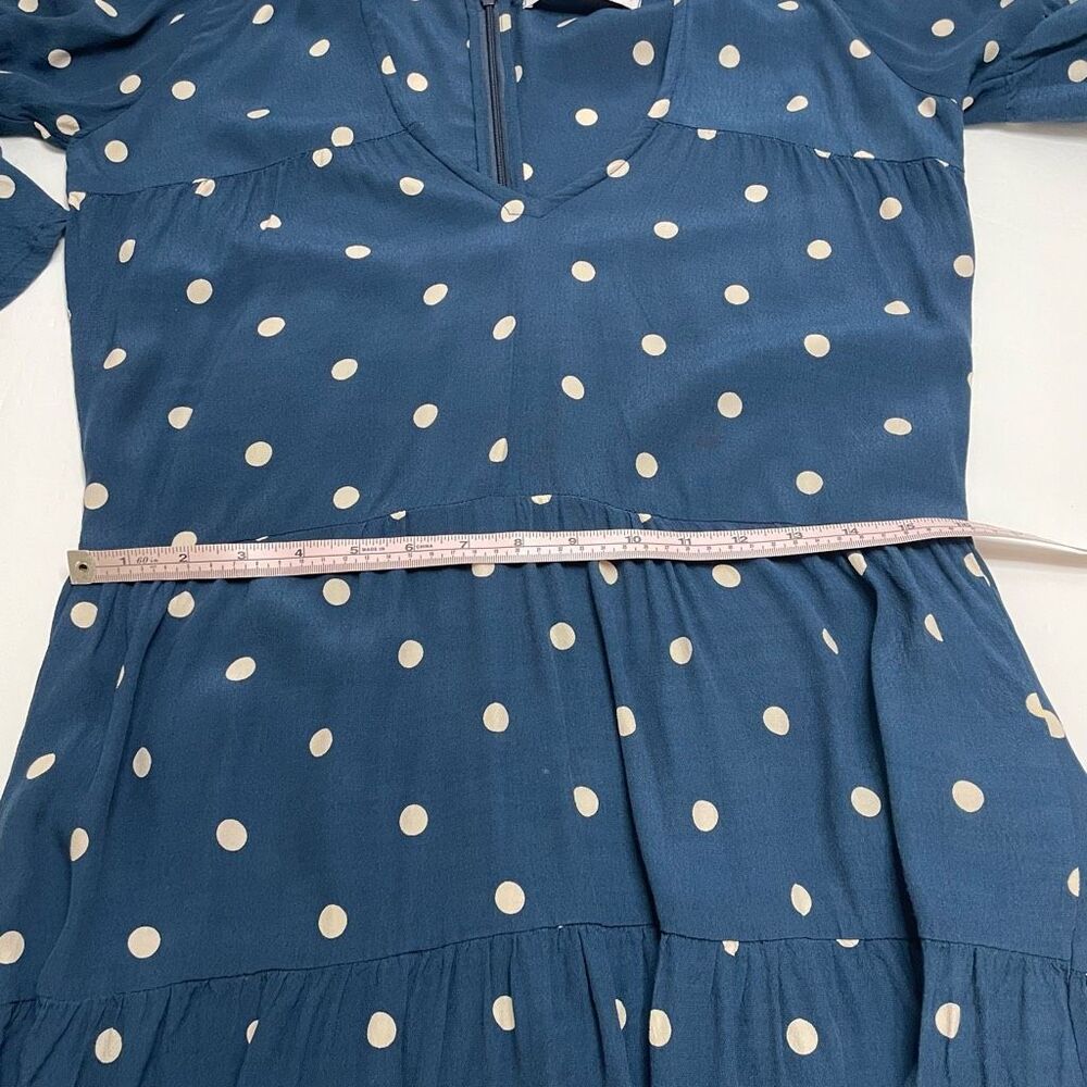 Faithfull The Brand Fresa Dress Ronja Polka Dot Babydoll Dress Blue and White Si - Picture 8 of 13